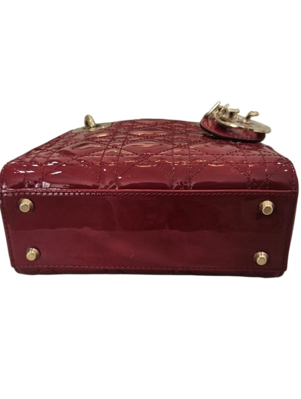 Dior Mini Lady Dior Bag in Cherry Red Patent Cannage Calfskin NIB - Picture 9 of 14